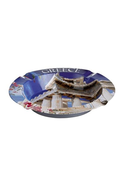 OEM Scrumieră metalică albastră Greece Parthenon Ø14x2 cm, decorativă și prac...
