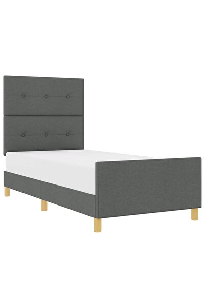 vidaxl Cadru de pat cu headboard Gri închis 80 x 200 cm țesătură