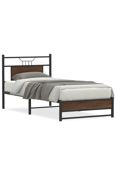 vidaxl Cadru pat fără saltea, stejar maro 80x200 cm lemn prelucrat