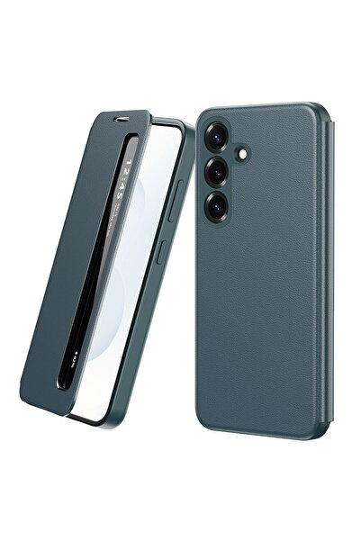 DD Daden Husa pentru Samsung Galaxy A56 Smart View din piele, Raspuns apel fa...