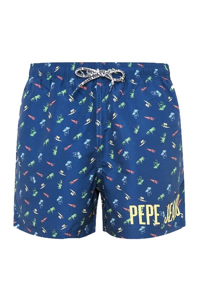 Pepe Jeans Șorturi de baie pentru bărbați Samuel, cu imprimeu surf, mărimea S