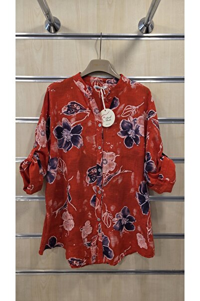 Park Moda İtalyan Gömlek %100 Pamuklu Çiçek Desenli