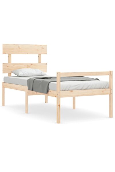 vidaxl Cadru de pat senior cu tăblie, 90x200 cm, lemn masiv