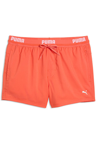 Puma Shorts Swim Men Logo Short Length Swim Short, Orange, Men