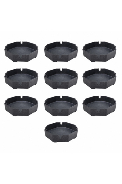 Altınkayaticaret Set of 10 Black Melamine Ashtrays – Suitable for Cafe, Restaurant, Balcony and Garden Use