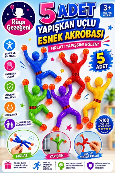 Rüya Gezegeni 5 Adet Cama Yapışan Örümcek Adam Oyuncak