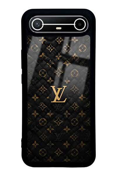 Spoyi Tecno Spark Slim Black Gold LV Tasarımlı Glossy Telefon Kılıfı