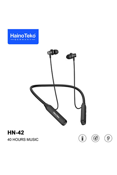 HAINOTEKO سماعات أذن لاسلكية HN-42 تُلبس حول الرقبة - تشغيل موسيقى لمدة 40 سا...
