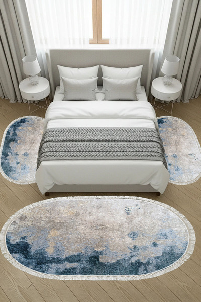 ALANUR Non-Slip, Washable, Digitally Printed 3-Piece Toilet Seat Set |   Oval...