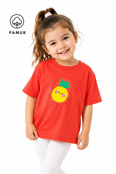 difa kids Letnja majica za devojčice sa kratkim rukavima i printom ananasa