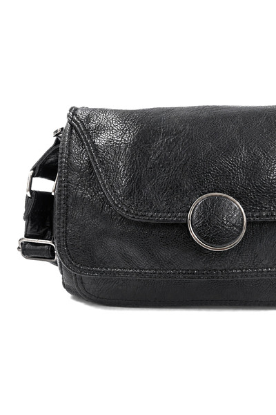 Sanmorris Washed Leather Women's Crossbody Shoulder Bag with Round Accessorie...