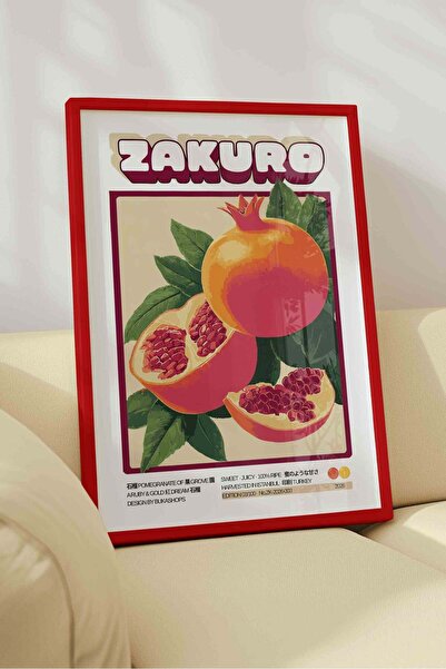 Buka Shops Pomegranate Fruit Painting Retro – Kitchen Illustration Art Poster...