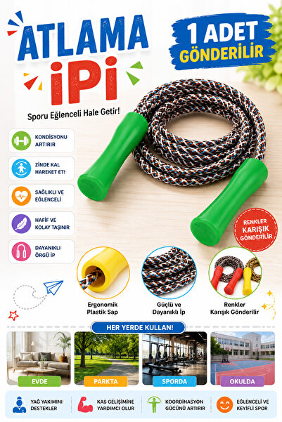 Emrah Gültekin Atlama İpi Dayanıklı Örgü İp Ergonomik Plastik Saplı Spor Fitn...