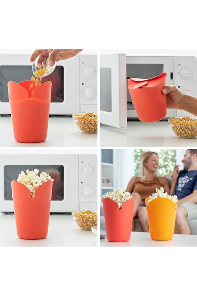 InnovaGoods Set 2 aparate pliabile din silicon pentru popcorn Popbox – fără B...