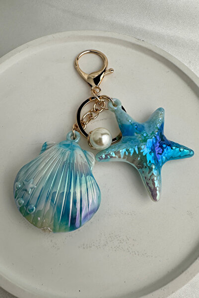 Modex Sea Star and Seashell Figured Bag Accessory Keychain