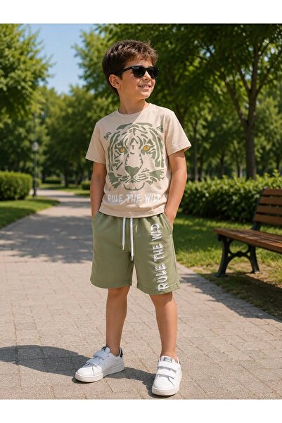 My Hanne Patterned Shorts Boys' Set 202602