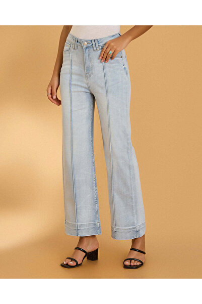 REDTAG Women Blue Embellished Wide Leg Jeans