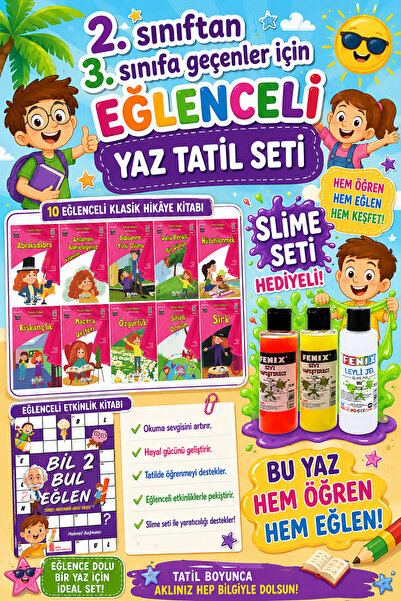 Üçgen Yayıncılık 2.Sınıftan 3.Sınıfa Geçenler İçin Eğlenceli Tatil Seti (Slim...