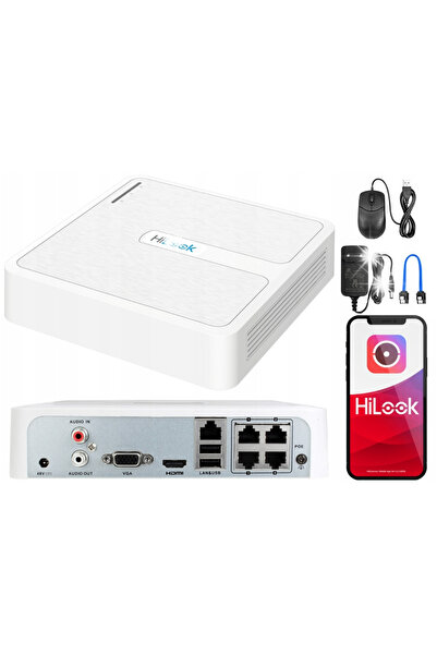 Hilook Receptor IP 4 canale 4MP NVR-4CH-H/4P PoE cu hard disk de 1TB