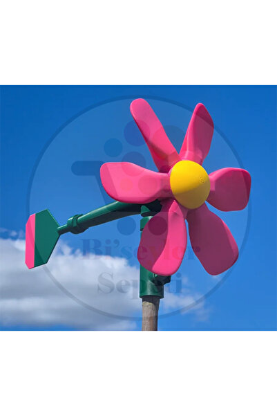 Bi'şeyler Sepeti Pink Flower Windmill Rüzgar Gülü Rulmanlı Sessiz Döner Bahçe...
