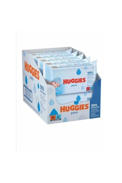 Huggies Șervețele umede Pure, 10 pachete x 56, 560 bucăți, SE011