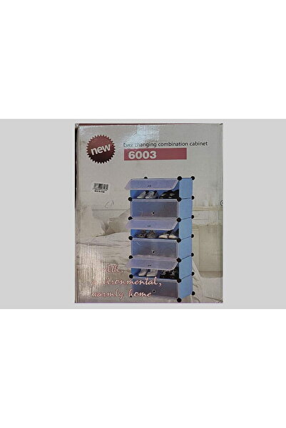 Generic Shoe cabinet with 6 shelves - Blue