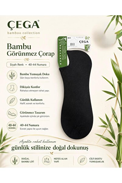 Çega Socks Erkek Görünmez Bambu Dikişsiz Sneaker Çorap 6'Lı