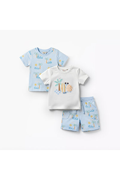 Juniors Set of 3 Clothing Set with Surf Print