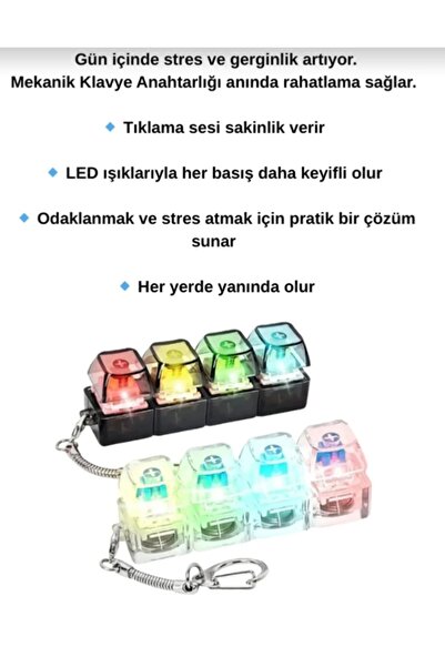 MİRLED AYDINLATMA Işıklı stres giderici click sesli işıklı klavye LED IŞıklı ...