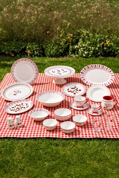 Karaca Cherry Time Kayık Plate 20 cm