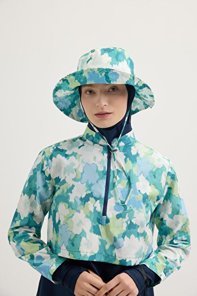 KADRİYE BAŞTÜRK Patterned Connectable Bucket Hat Light Blue