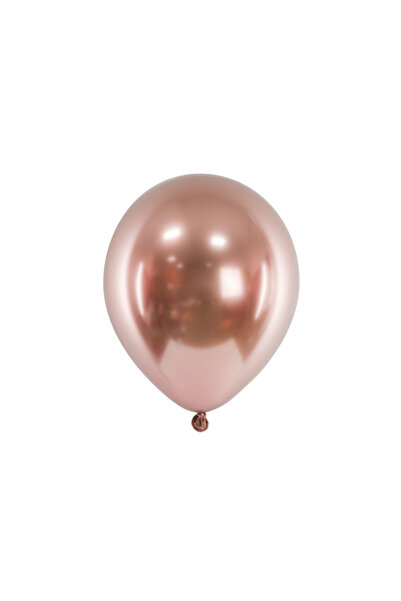 Partydeco Baloane lucioase, 46 cm, auriu roz (1 pachet/5 buc.)