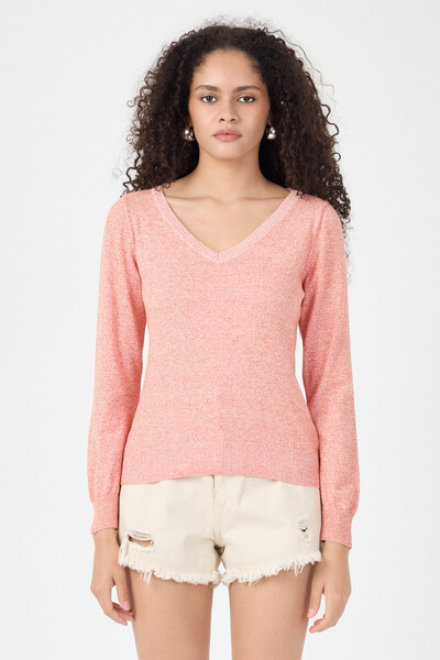 ENQUE V-Neck Women's Basic Knitwear Sweater