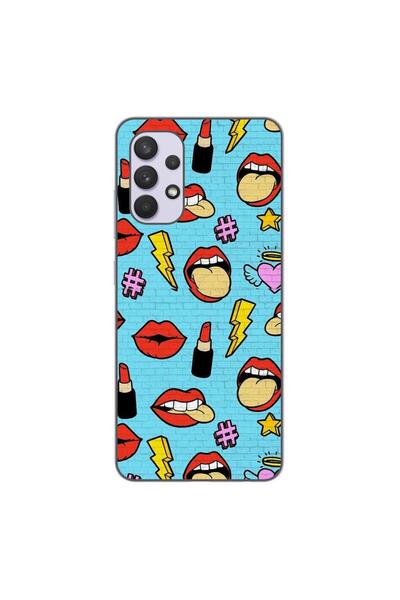 OEM Husa compatibila cu Samsung Galaxy A32 5G Silicon Gel Tpu Model Pop Art Lips