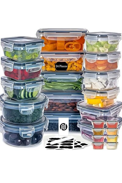 Beauenty 24-Pieces Airtight Food Storage Containers Set - BPA-Free PP Plastic...