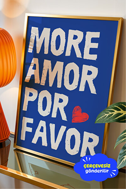 Clumsy More Amor Por Favor Poster Baskı –Tipografi Aşk Temalı Modern Tasarım ...