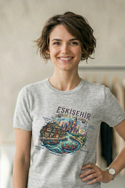 Baran Işık Eskişehir Cultural Heritage Themed Modern Printed T-Shirt