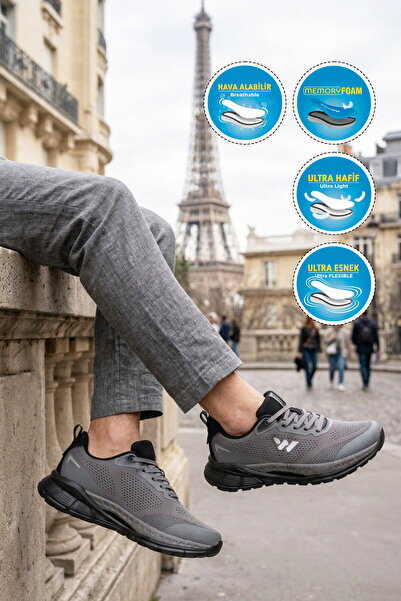 WALKWAY Smoked Memory Sole Imported Mesh Lightweight Flexible Men's Sports Sh...