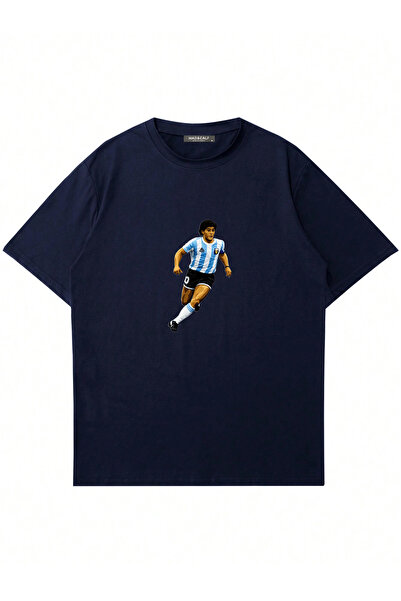 Mad&Calf Unisex Diego Maradona Printed Crew Neck Oversize Tshirt