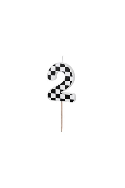 Partydeco Lumânare de ziua de naștere Cifra 2, 5,5 cm, mix