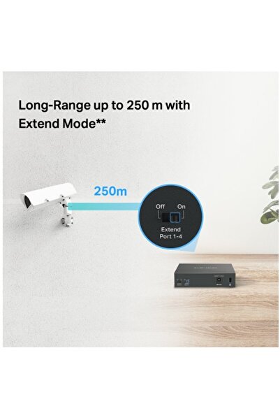 TP-LINK Comutator de birou Gigabit cu 5 porturi și 4 porturi PoE+