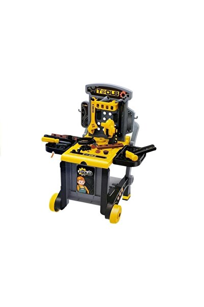 LeanToys Masă de bricolaj Carucior 3 în 1 Atelier