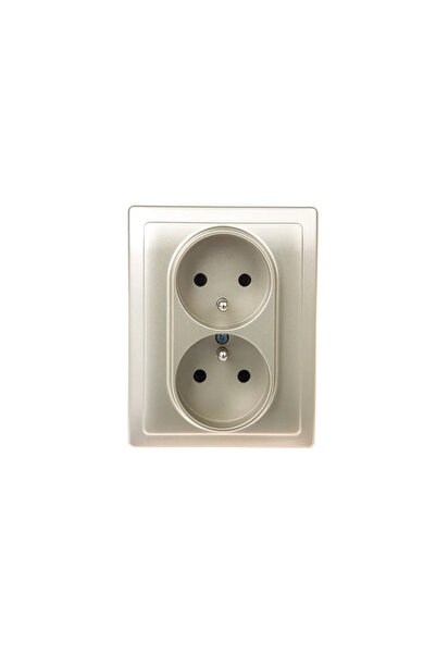 Kos Priză dublă cu împământare 16A 250V Satin (515036)