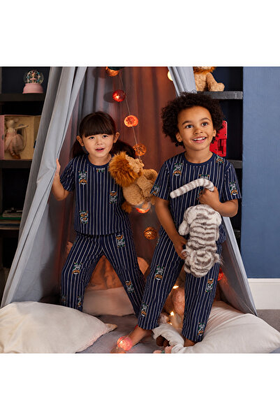 Efia Baby %100 Pamuklu Teddy Baskılı 2'li Çocuk Pijama Takımı