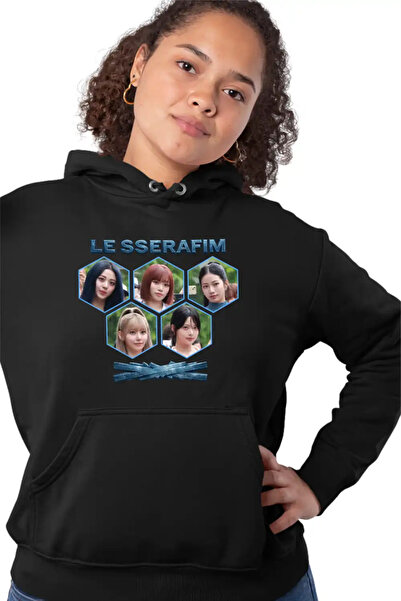 OEM Γυναικείο Φούτερ με κουκούλα Le Sserafim Kpop Merch Sakura Serafim