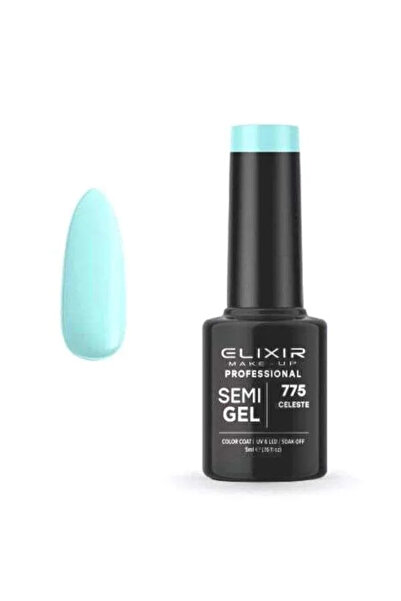 Elixir Επαγγελματικό Ημιμόνιμο Βερνίκι Νυχιών Τζελ 775 Απαλό Γαλάζιο-Πράσινο ...