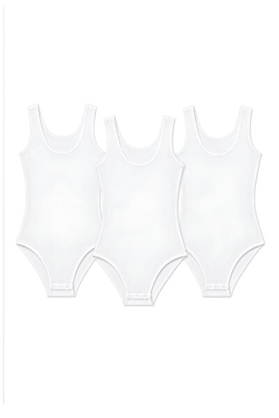 CHARM Yıldız 3-Pack Women's Lycra Wide Strap Snap-On Bodysuit Flexible Cotton...