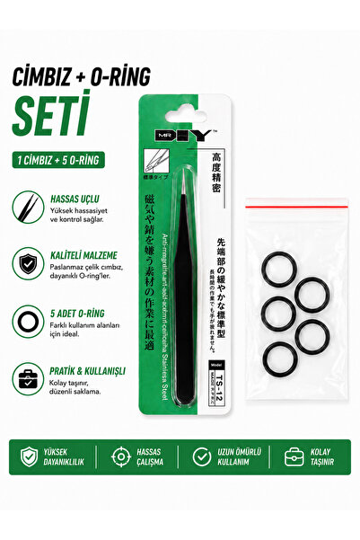 DIY Düz Uçlu Cımbız ve O-Ring Seti Hassas Kavrama Cımbızı Kauçuk Conta Sökme ...