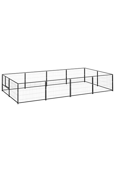 vidaxl Țarc pentru câini, negru, 8 m², oțel