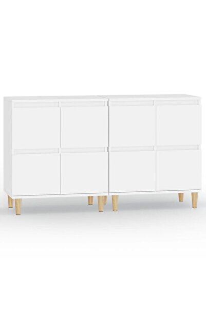 vidaxl Dulapuri, 2 buc., albe, 60 x 35 x 70 cm, lemn prelucrat